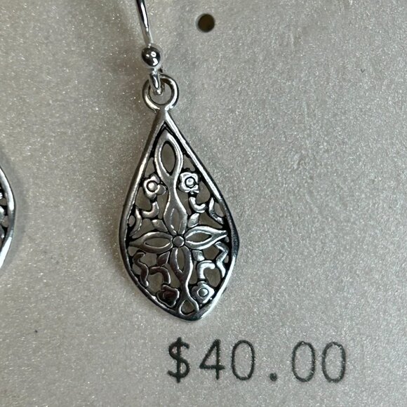 Sterling .925 filigree earrings. NWT. (359) - Picture 2 of 4